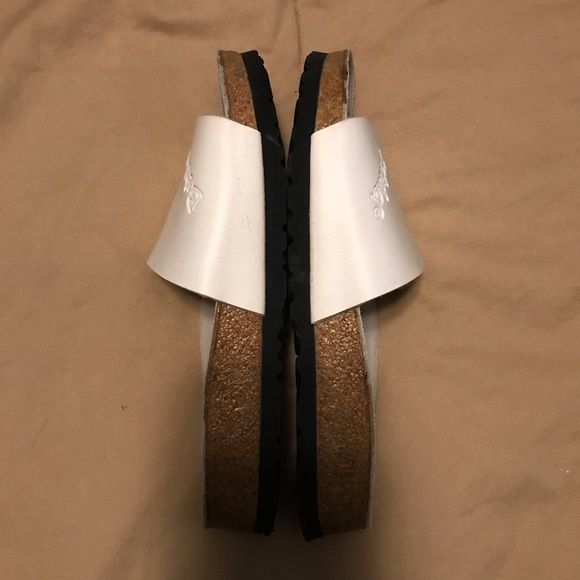 Betula by BIRKENSTOCK White Leather Slides Sandals Slip Ons Size 36 Ladies 5 - Picture 2 of 8